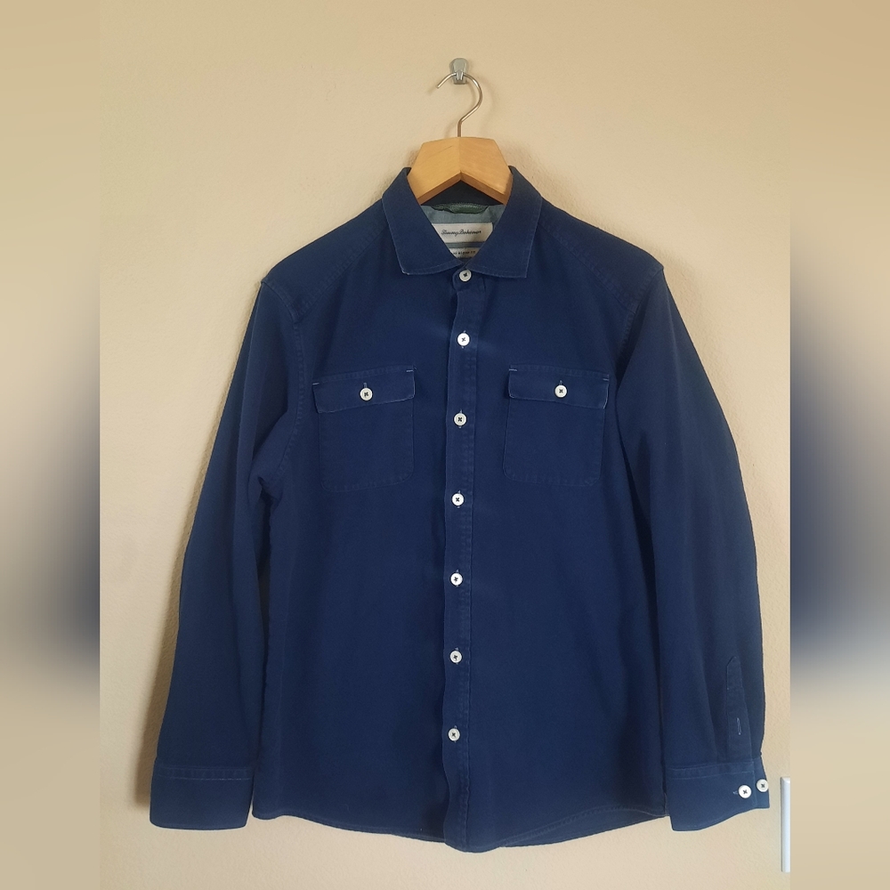 Tommy Bahama Island Modern Fit Button Down Shirt Navy